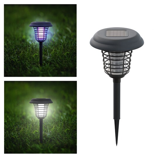 Solar Powered Bug Zapper Led Light Uv Outdoor Garden Pathway Stake Fixture